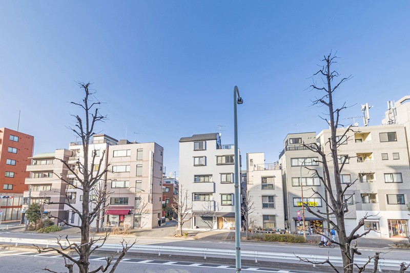 バルコニーからの眺望です。街路樹から季節の移ろいを感じられる空間です。