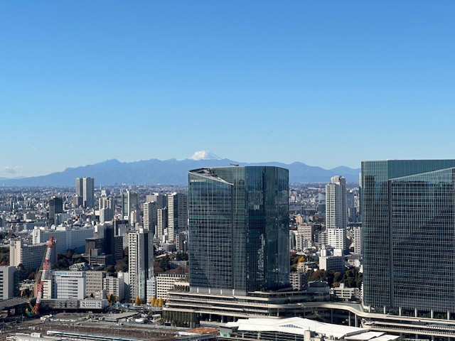 リビングダイニングからの眺望です。晴れた日には富士山や東京タワーが一望でき、胸のすくパノラマビューを堪能できます。のびやかに広がる空が日常となり、至福の時間に包まれる住まいです。