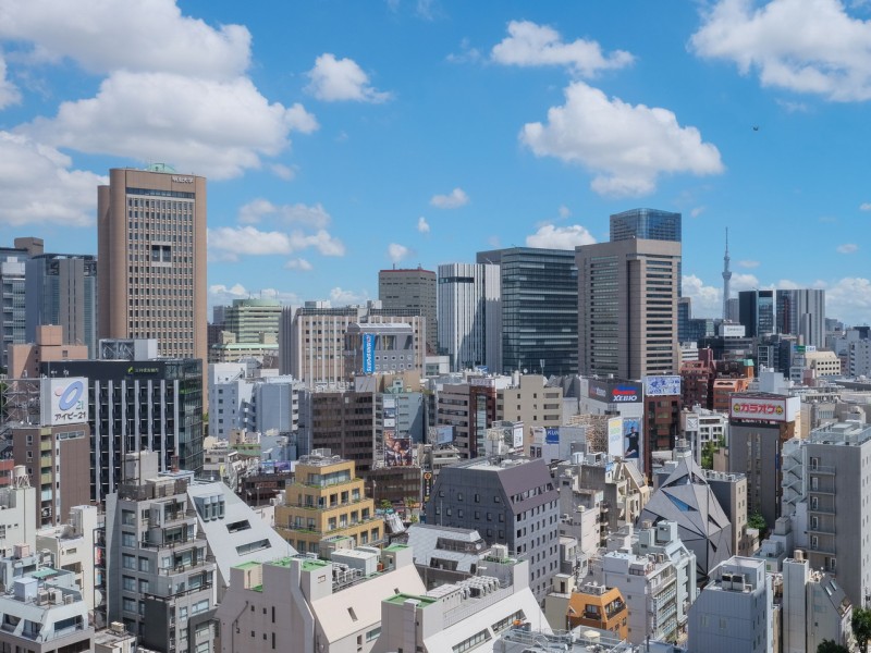 青々とした空とスカイツリーを望む、都心の刺激を間近に感じながらも日々をアップデートできそうな眺望です。