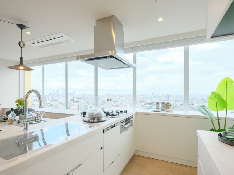 田中工藝製のオーダーメイドシステムキッチンを設置しました。美しい面材やスタイリッシュな水栓金具を組み合わせたオリジナルキッチンです。