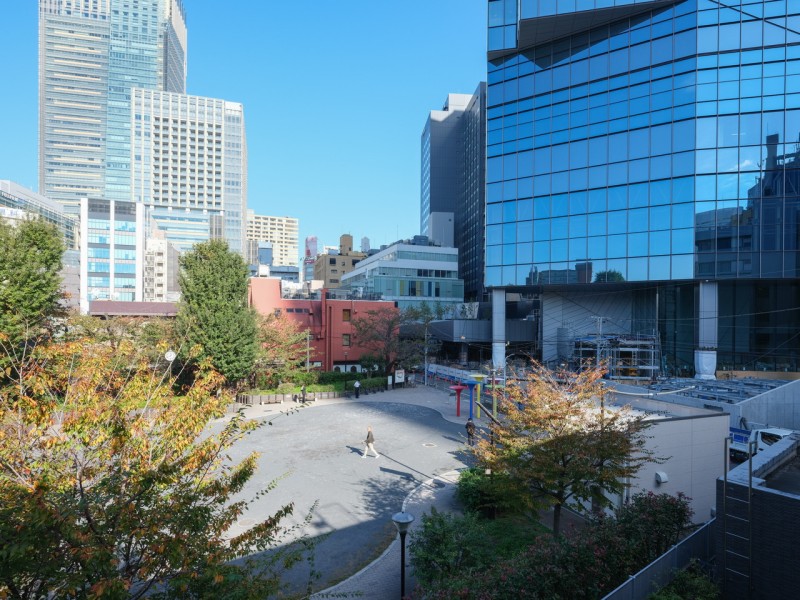 都心の刺激を間近に、ビル群の隙間からのぞく青々とした空を望める眺望です。都心の刺激を間近にしつつ、めいっぱいリフレッシュできそうです。