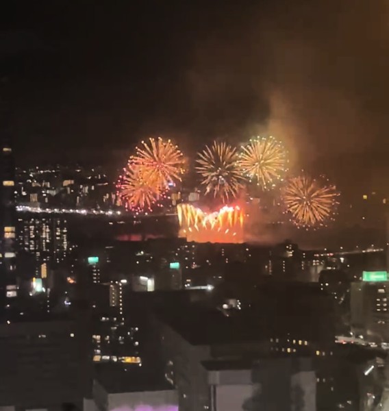 淀川花火大会をリビングから眺めることができます。大阪の夏の風物詩を混雑知らずの特等席でゆったりと楽しむことが出来ます。通常は見上げながら鑑賞する花火を違った目線から眺めることができます。