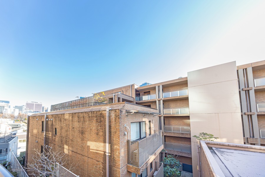 都心に位置しながらも、見上げると青々と広がる空を堪能できる眺望です。清らかで穏やかな時間が流れ、明日への活力を養うことができる眺めです。