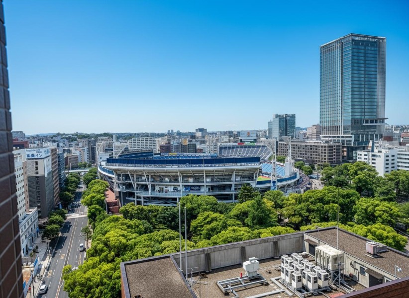 横浜公園の緑を身近に感じながら、横浜スタジアムを見渡せる眺望です。季節ごとに移ろう景色が、暮らしに彩りを添えてくれます。