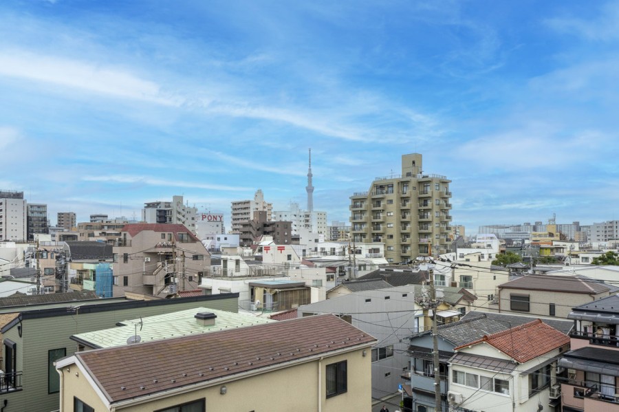 青々とした空に佇む東京スカイツリーを望める住まいです。都心の刺激を感じながらも日々をアップデートできそうな眺望です。