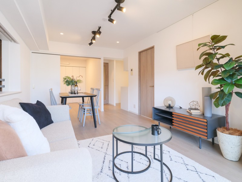 多種多様なライフスタイルに寄り添ったしつらえにリノベーションし、アップデートしたお部屋です。こだわった素材や意匠を纏い、柔らかく、美しく創りあげました。