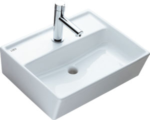 角形ベッセルタイプのトイレ用手洗い器イメージ写真