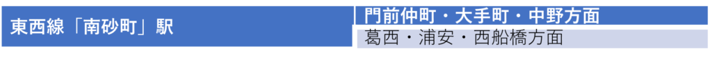 「南砂町」駅
