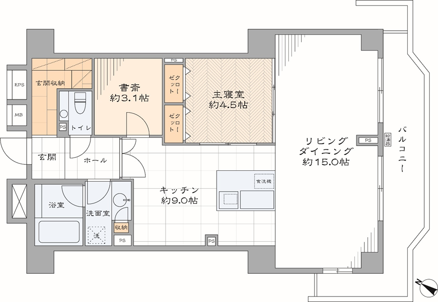 ガラスで仕切られた“見せる寝室”３