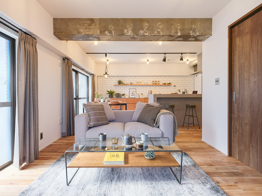 17・18畳の横長リビングダイニングレイアウト