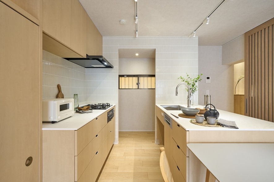 レイアウト②II型キッチン｜作業効率が高く同時調理に最適