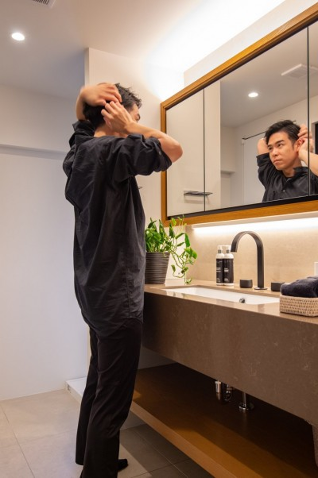 事例3：洗面・トイレを統一感ある空間にした事例